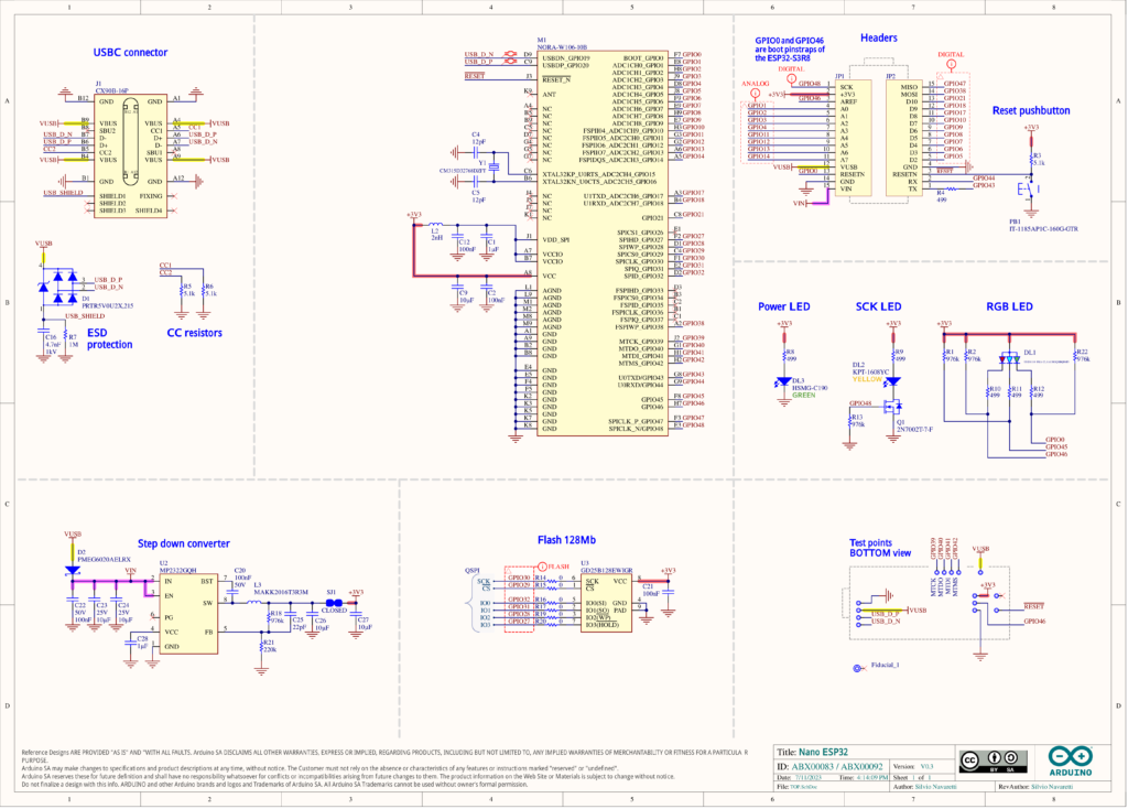 Arduino Nano ESP32 Schematic Diagram CIRCUITSTATE Electronics