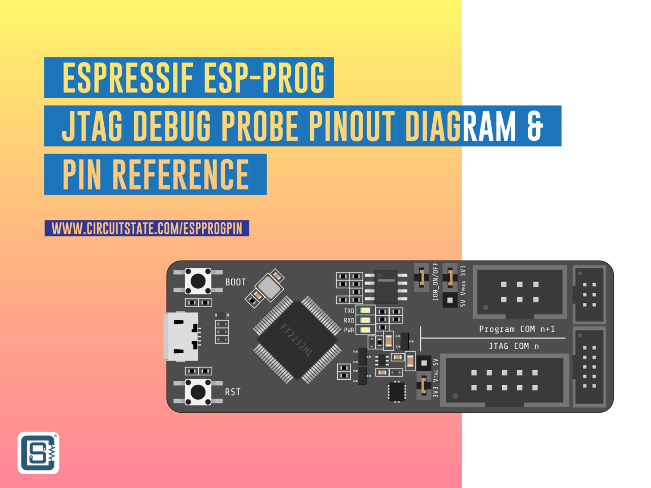 Espressif ESP-Prog ESP32 JTAG Debug Probe - Pinout Diagram ...